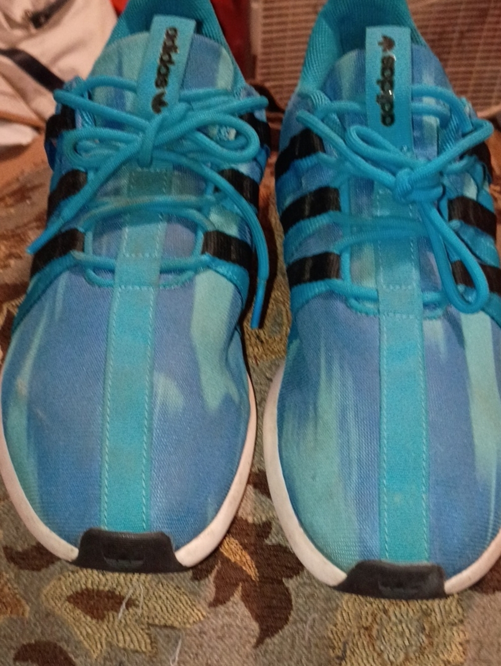adidas AdultsTeal and Black Athletic Sneakers
